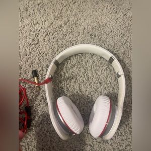 Beats by Dre, white over-ear headphones